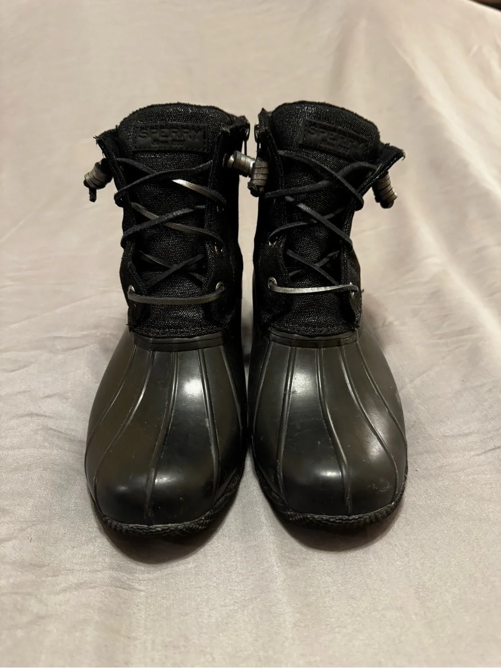 Sperry Black Duck Boots Ankle Booties - Picture 2 of 7